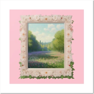 Monet Inspired - Floral Picture Frame Displaying a Flowery Field Posters and Art